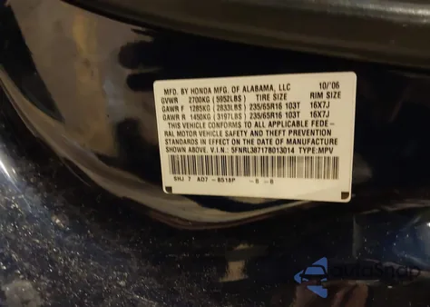 2007 Honda Odyssey Ex-L z USA, uszkodzony, nr VIN 5FNRL38717B013014